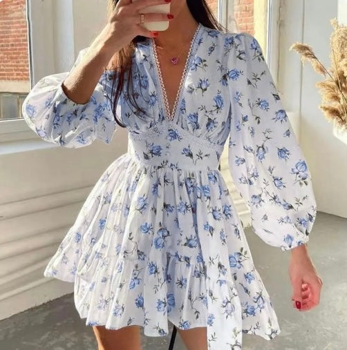 Women's V-Neck Ruffle Summer Dress