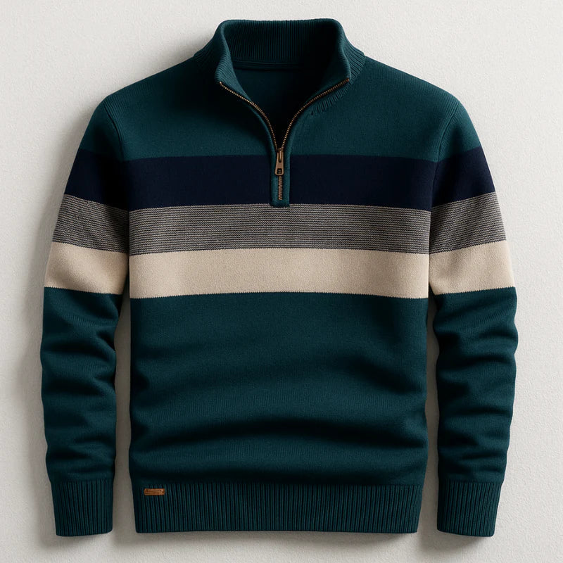 Half-Zip Striped Pullover