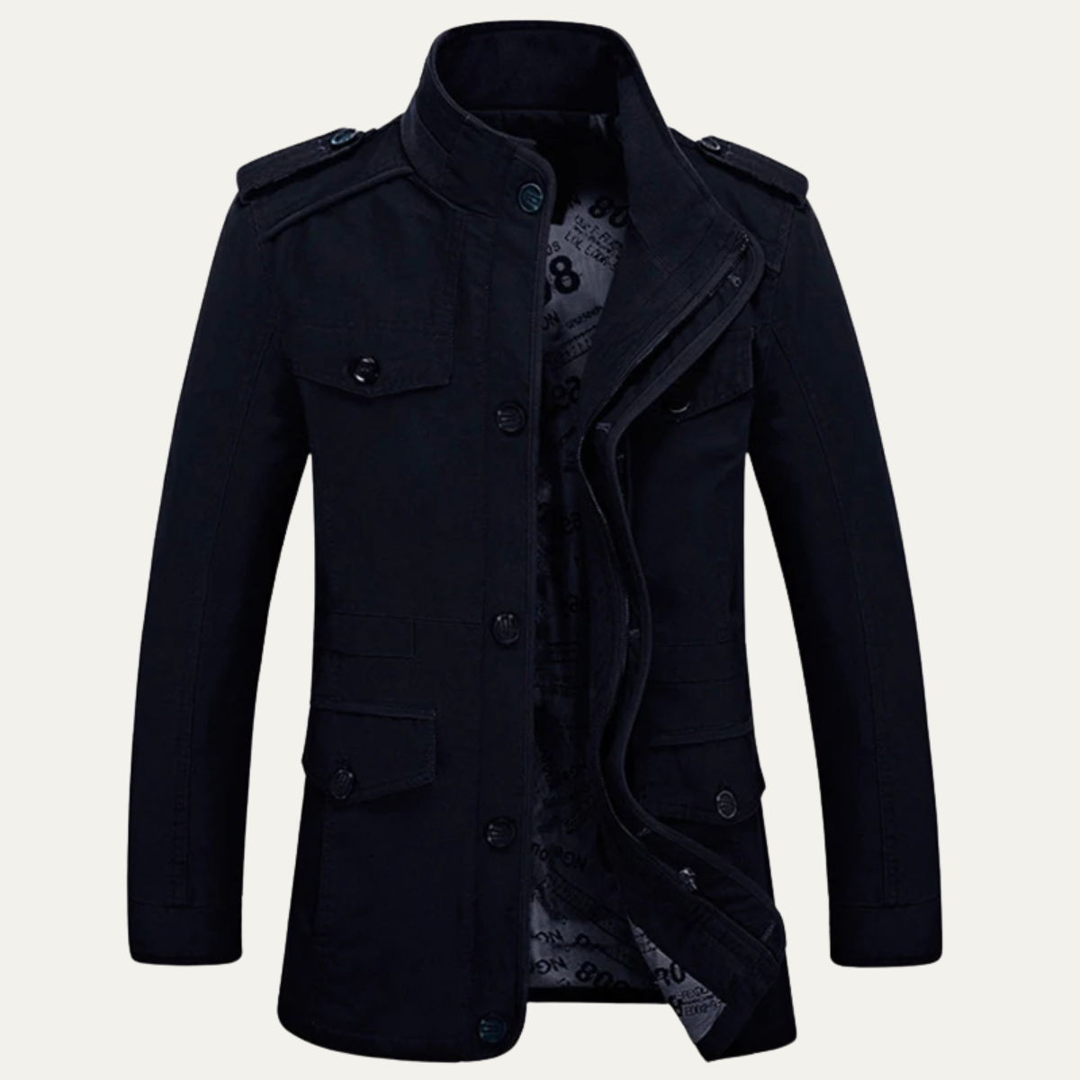 Millbrook Men's Trench Coat Long Military Style Jacket
