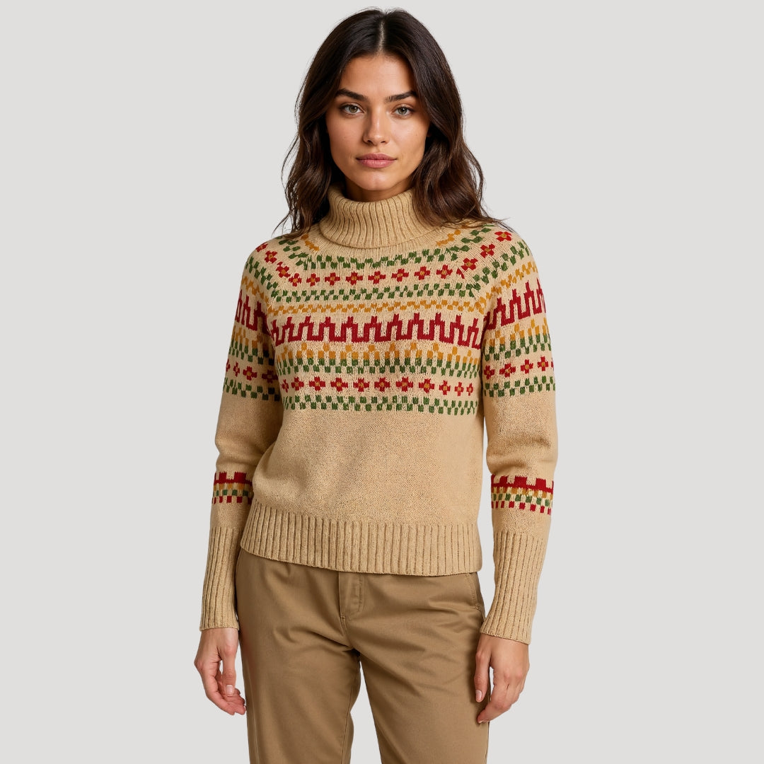 Jenna | Women’s Spring Pattern Turtleneck Sweater