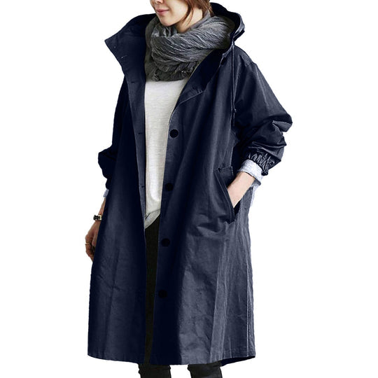 Women's Long Rain Coat Waterproof