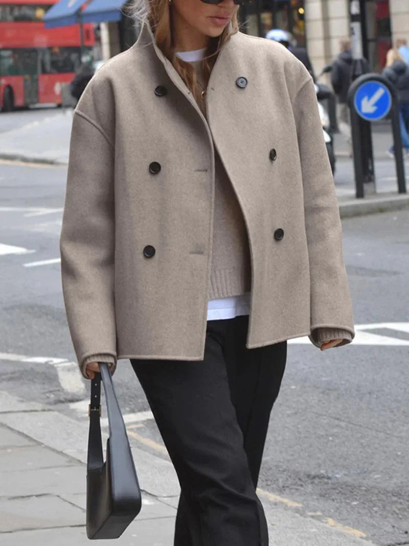 Womens Wool Short Jacket - Fashinoza