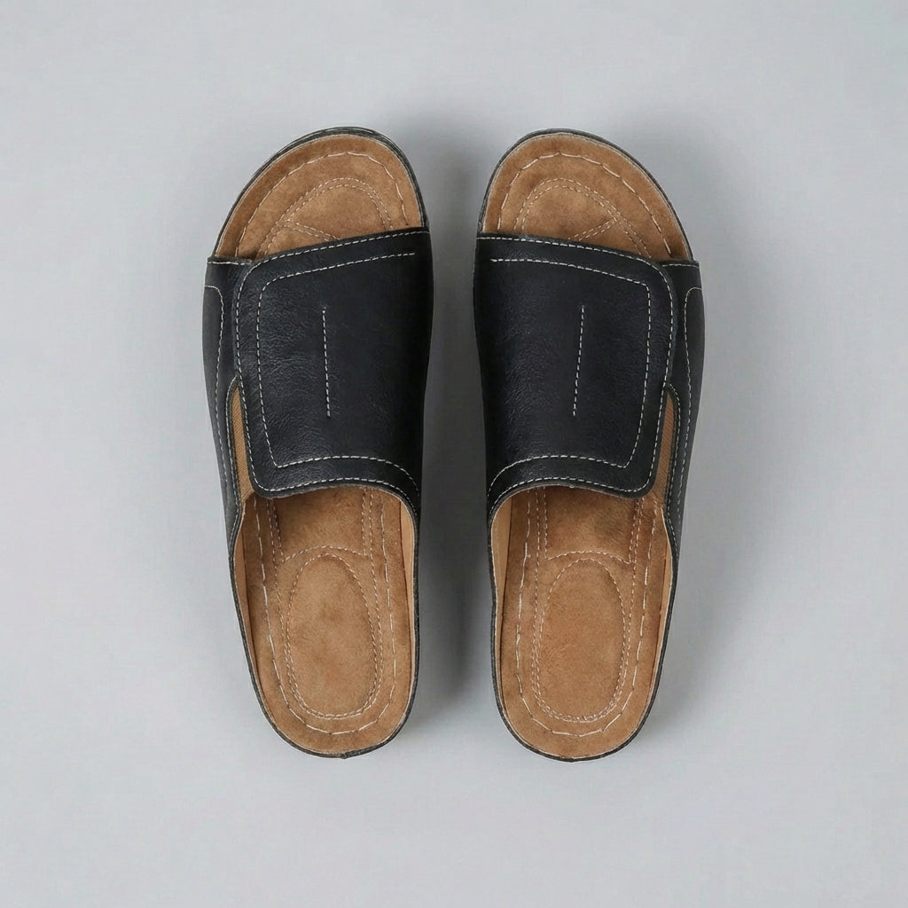 Women's Leather Orthopedic Wedge Sandals Open-Toe