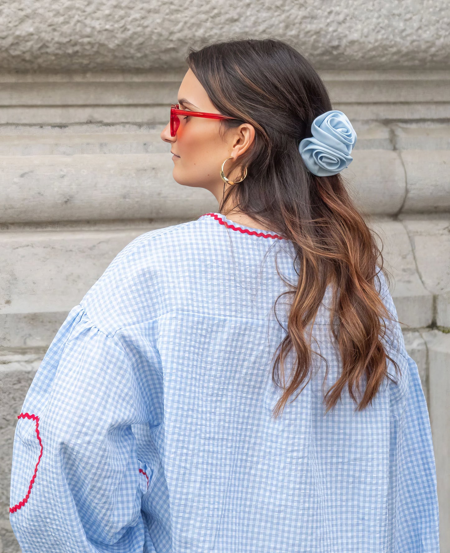 Gabriella | Women Spring Gingham Tie Front Blouse