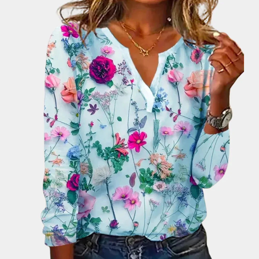 Women's Floral Blouse Casual Cotton