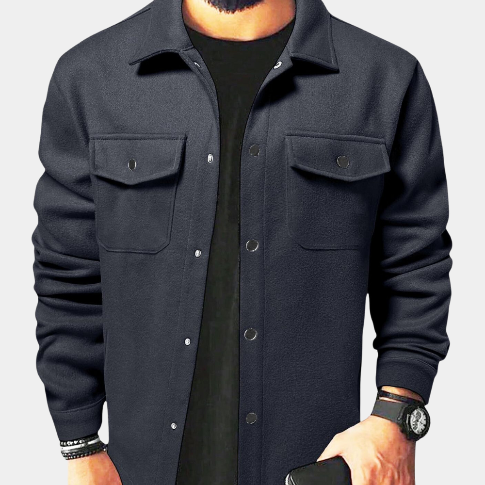Men's Button Down Jacket Cotton Casual