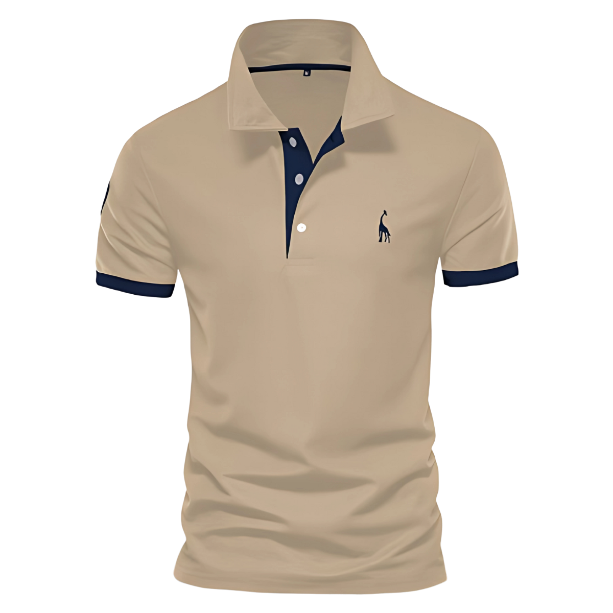 Men's Short Sleeve Polo Shirt Embroidered Contrast Placket