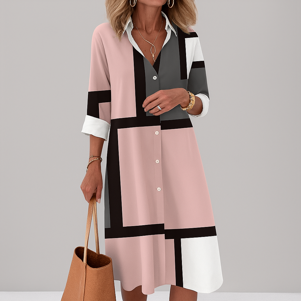 Women's Geometric Shirt Dress