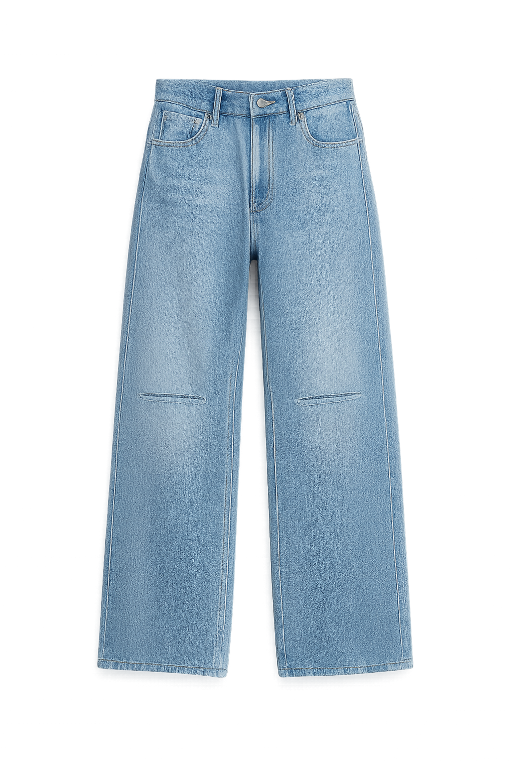 Women's Mid-Waist Straight Leg Cropped Denim Jeans