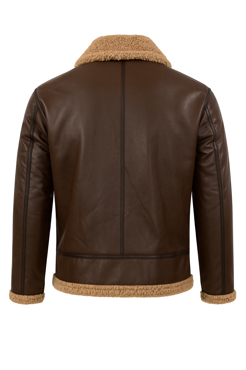 Men's Sheepskin Flying Jacket Warm Shearling Brown