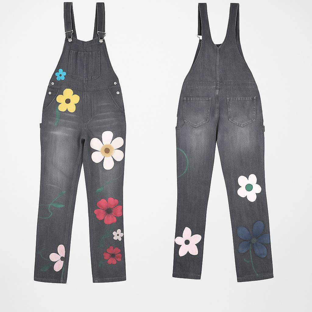 Women's Floral Denim Jumpsuit