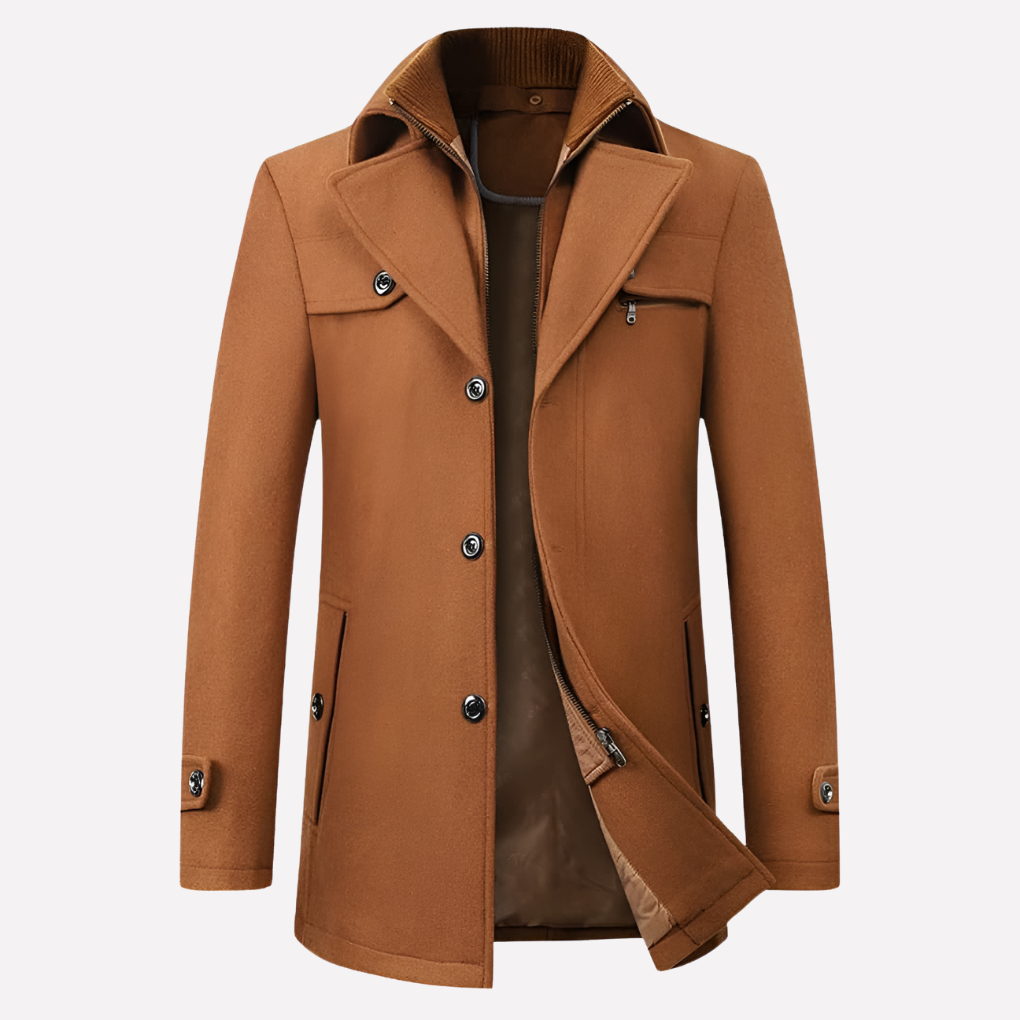 Men's Lapel Collar Jacket Button Front