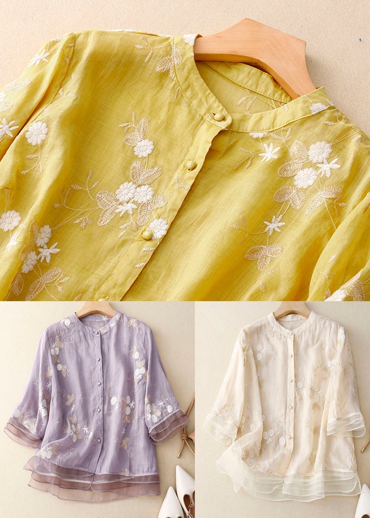 Women's Embroidered Floral Blouse