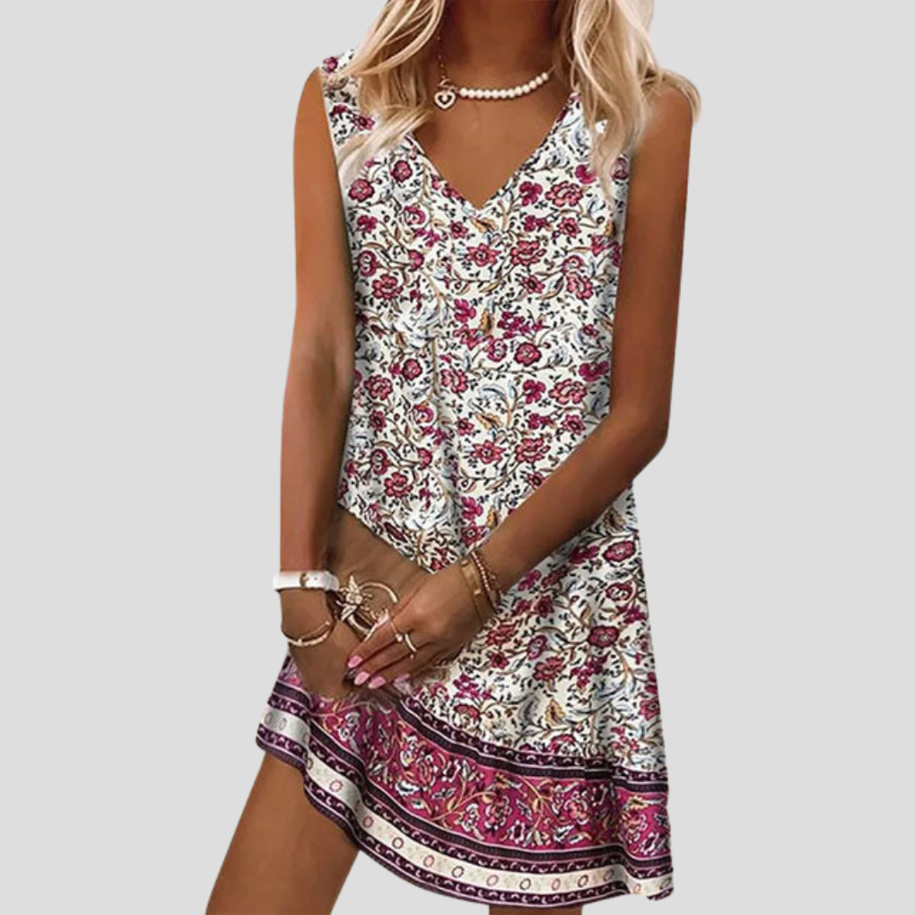 Women's Floral Beach Sundress - Fashinoza