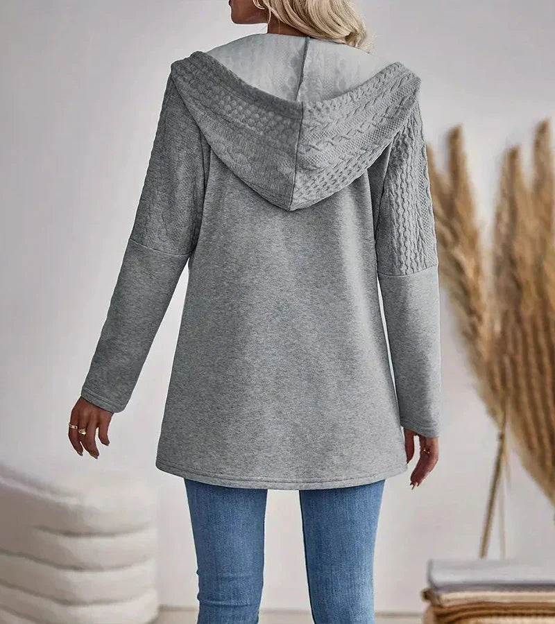 Women's Hooded Longline Jacket Adjustable Drawstrings