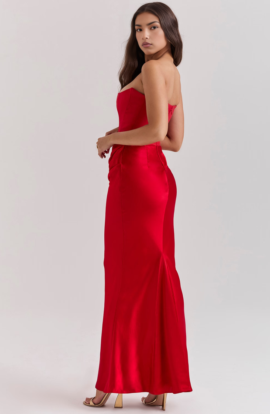Women's Lace Strapless Evening Dress