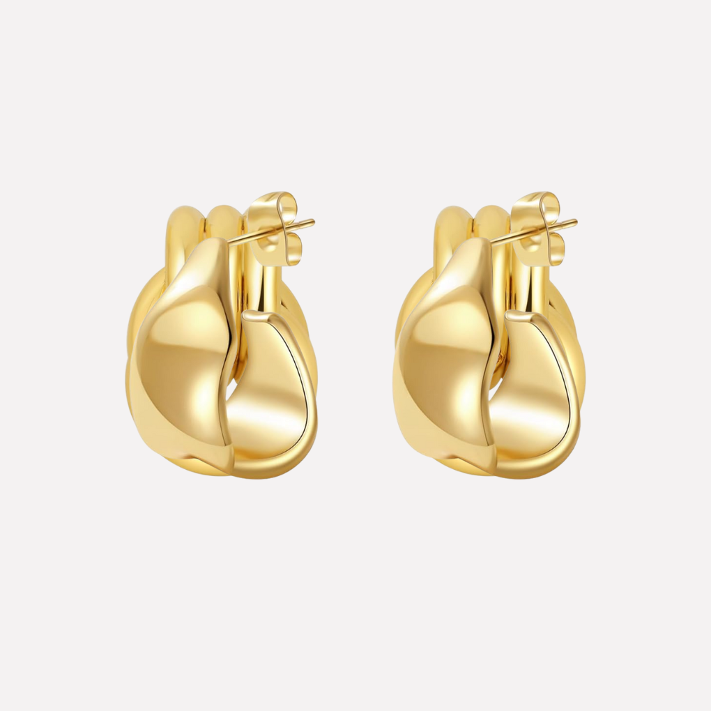 Women's Gold Toned Knot Drop Earrings
