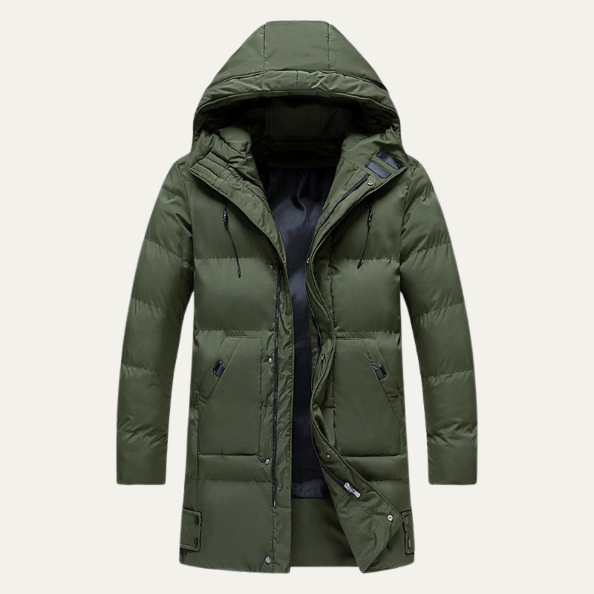 Men's Long Down Parka Warm Hooded Jacket
