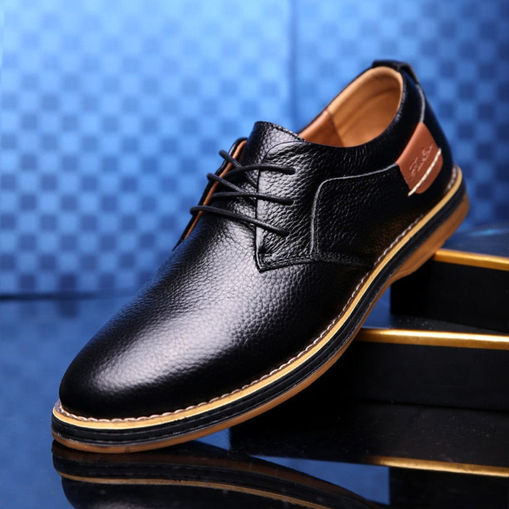 Men's Leather Oxford Shoes Classic Brown