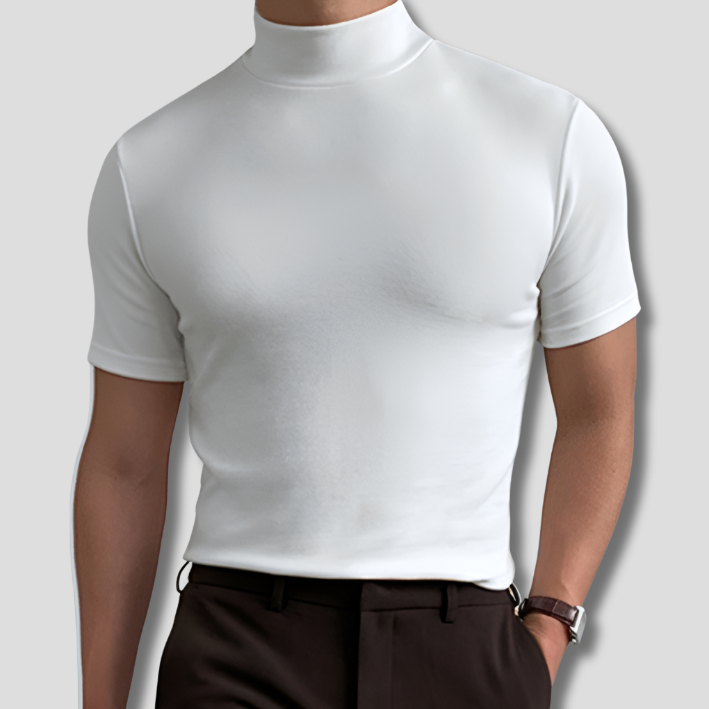 Men's High Collar Tee Shirt