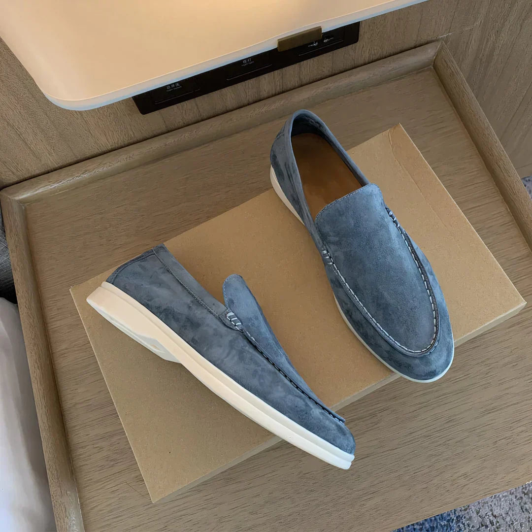 Men's Leather Loafers Comfortable Slip On Black