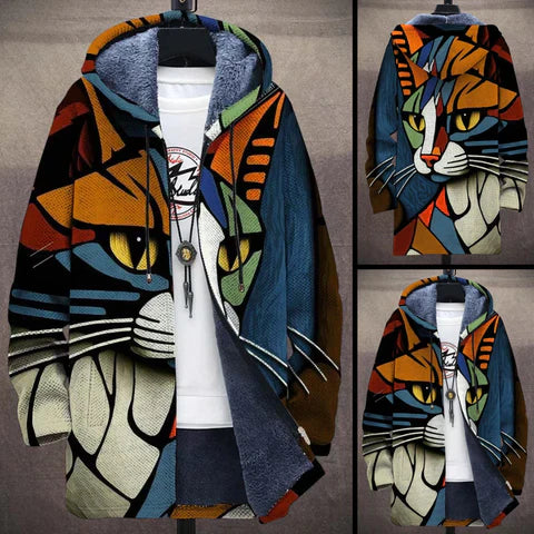 Women's Casual Cat Pattern Jacket Lightweight