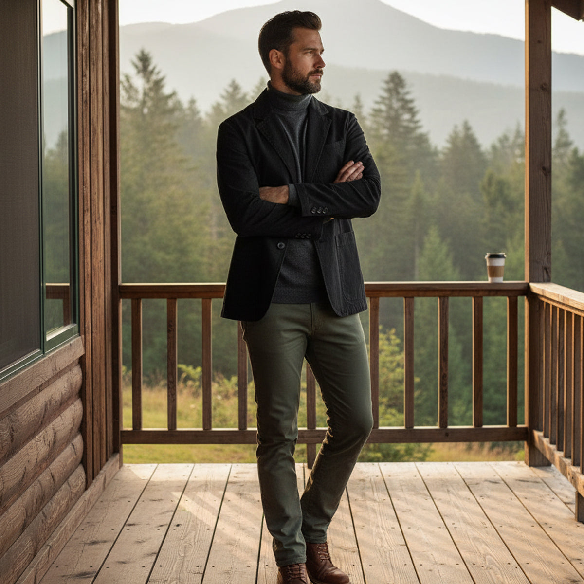 Men's Cotton Windbreaker Blazer With Pockets