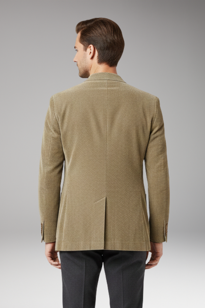 Men's Two-Button Blazer Jacket Notched Lapels
