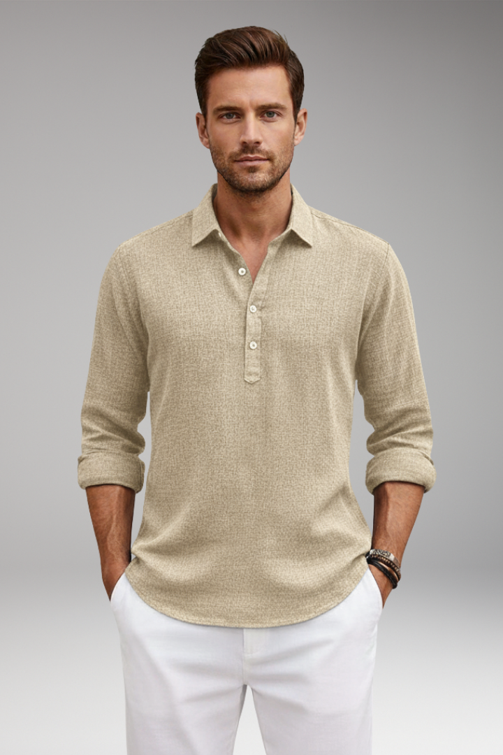 Men's Classic Fit Dress Shirt Straight Collar