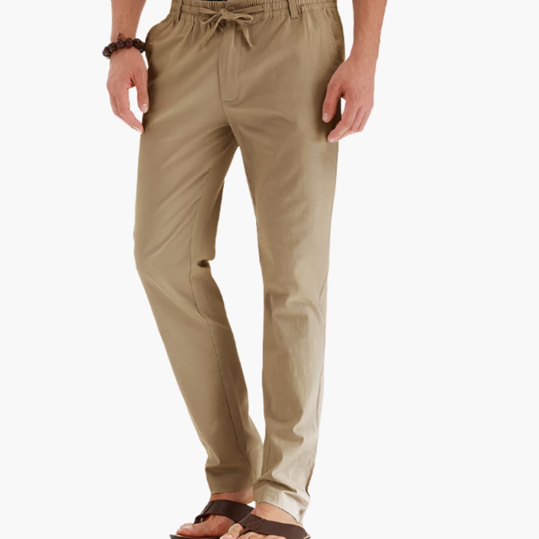 Men's Loose Fit Summer Pants Elastic Waistband