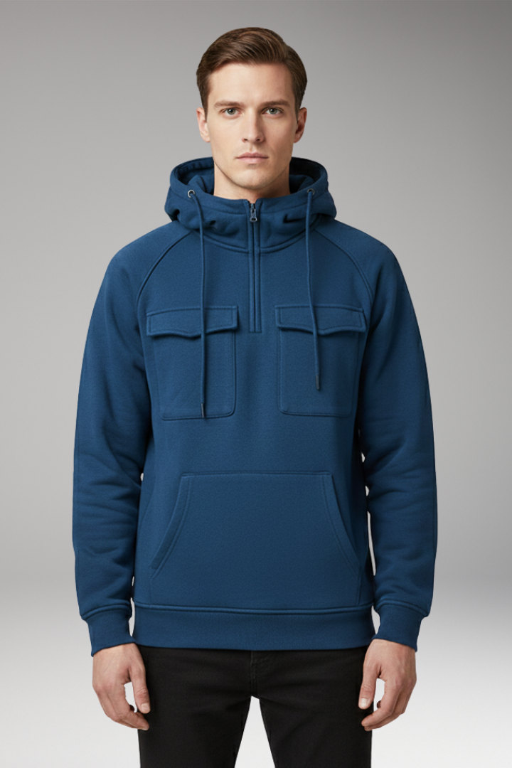 Men's Long Sleeve Hoodie Multiple Pockets