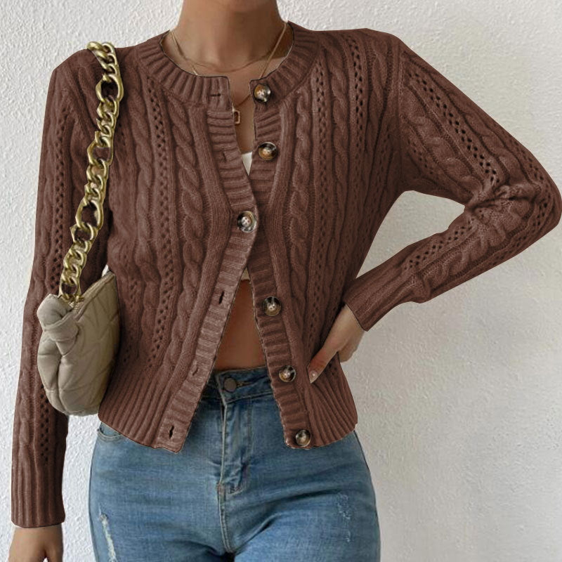 Women's Cable Knit Cardigan Sweater Relaxed Fit