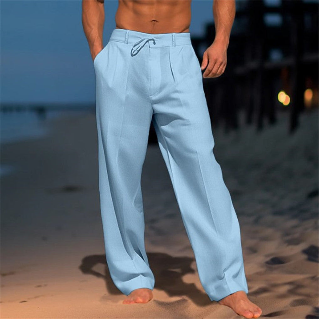 Linen Relaxed Fit Drawstring Pants