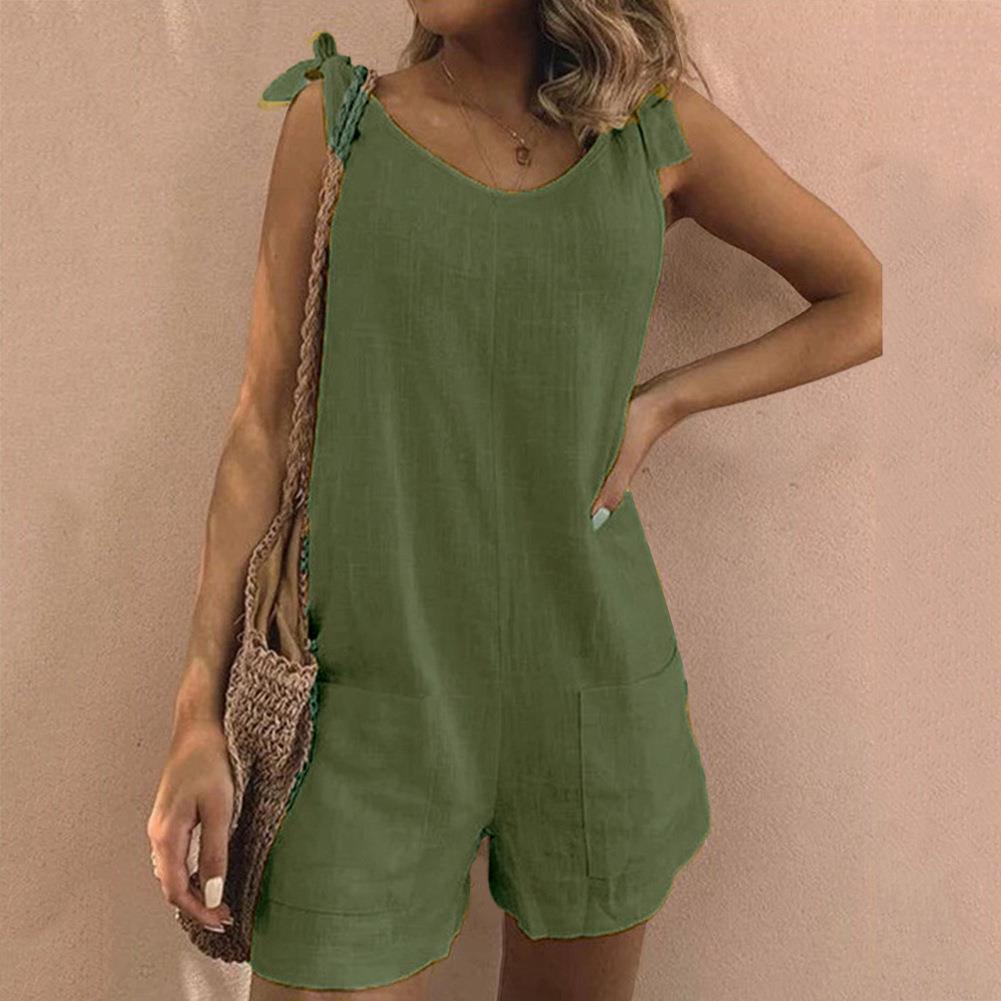 Women's Sleeveless Romper With Pockets