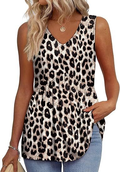 Women's Sleeveless V Neck Floral