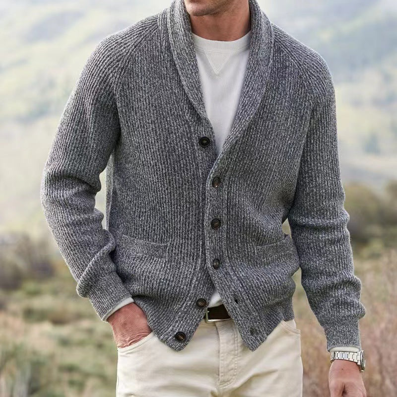 Carl | Men’s Spring Shawl Collar Button Cardigan