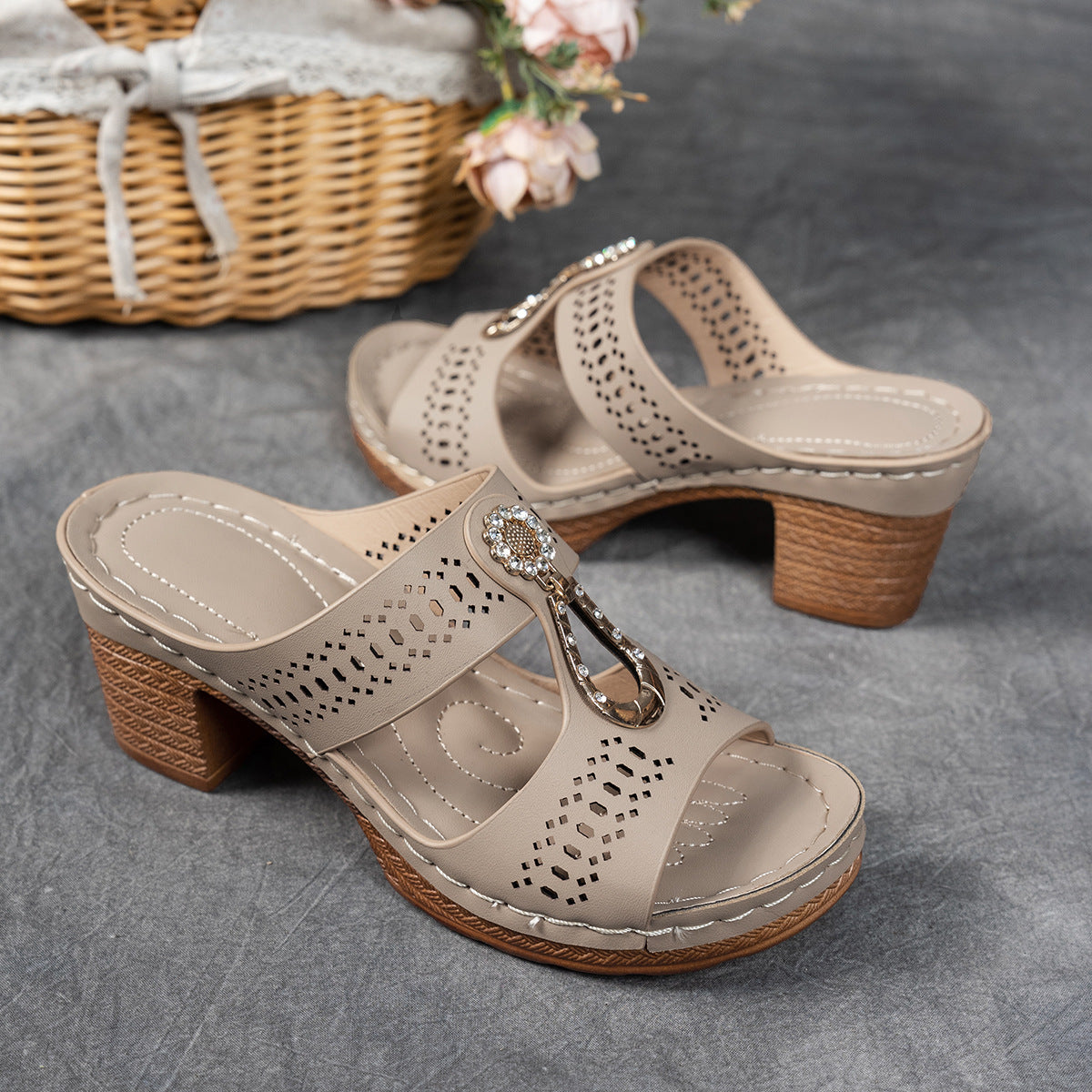 Women's Orthopedic Rhinestone Flat Sandals