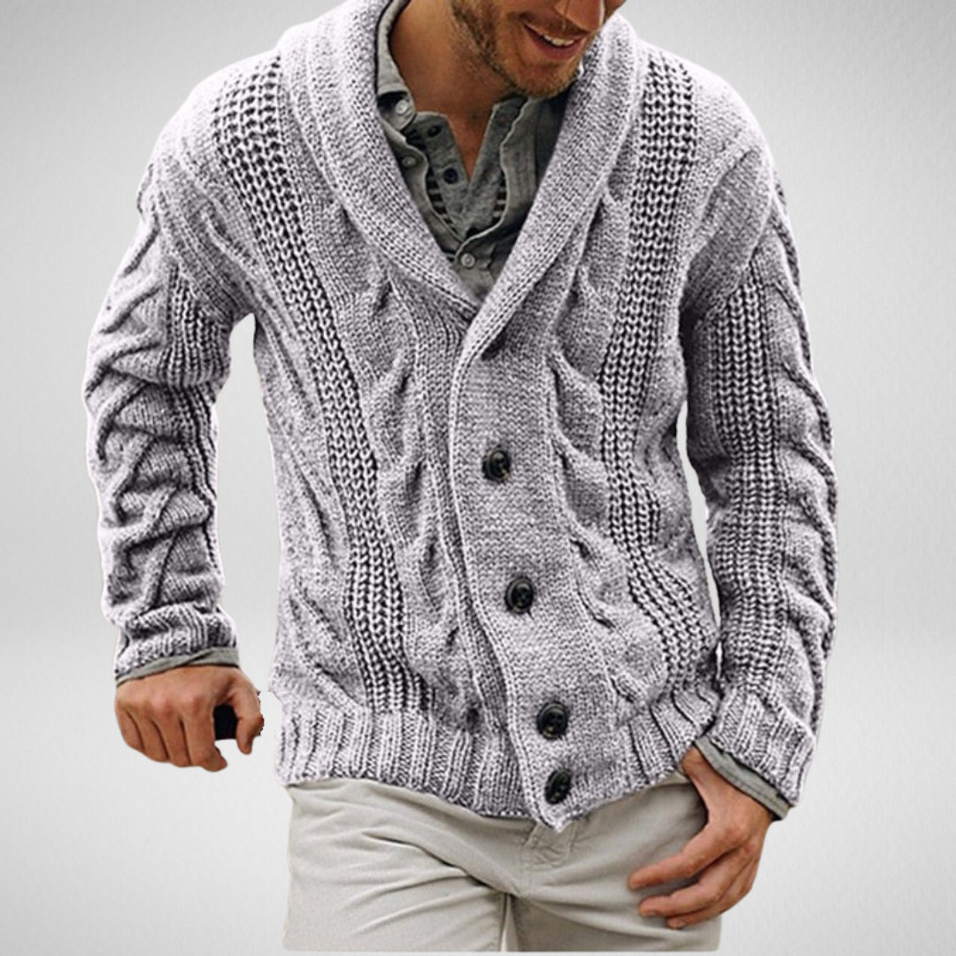 Men’s Cable Knit Shawl Cardigan