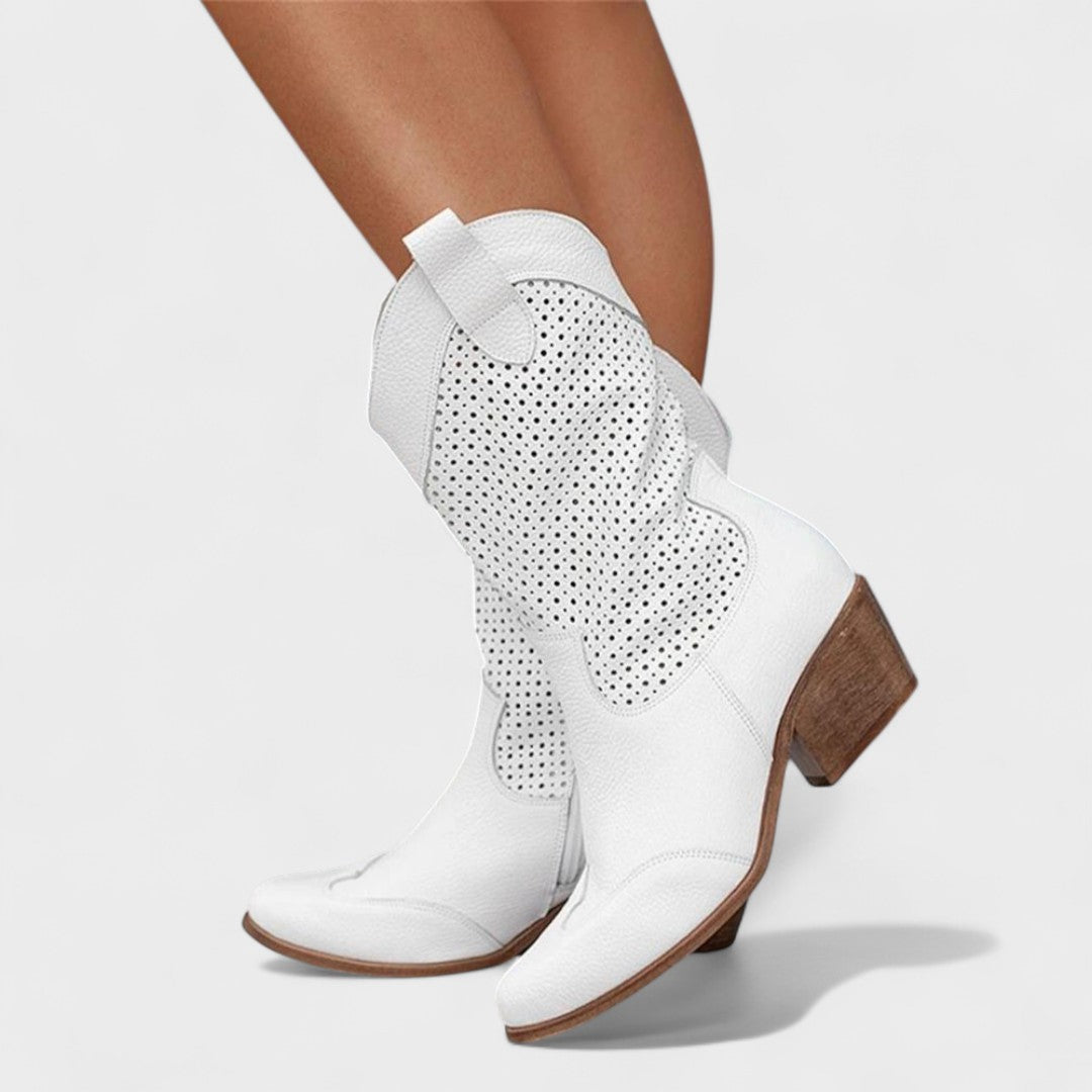 Women's Round Toe Block Heel Boots