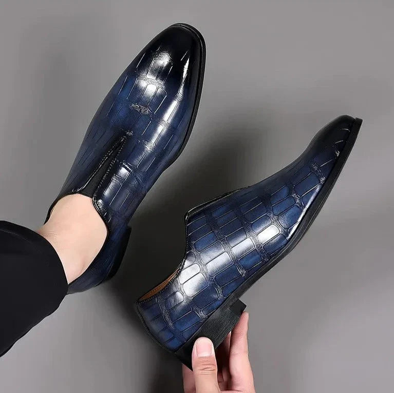 Textured Slip-On Loafer Shoes