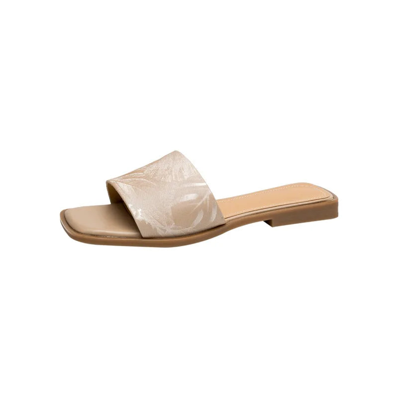 Women's Floral Sandals Square Toe