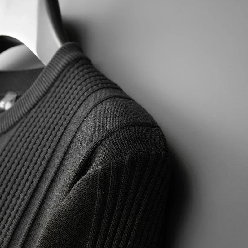 Textured Ribbed Knit Sweater