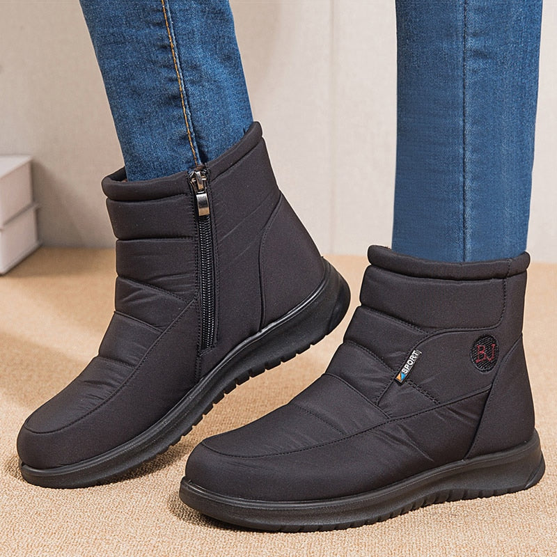 Women's Quilted Ankle Boots Fur Lined Non-Slip Sole