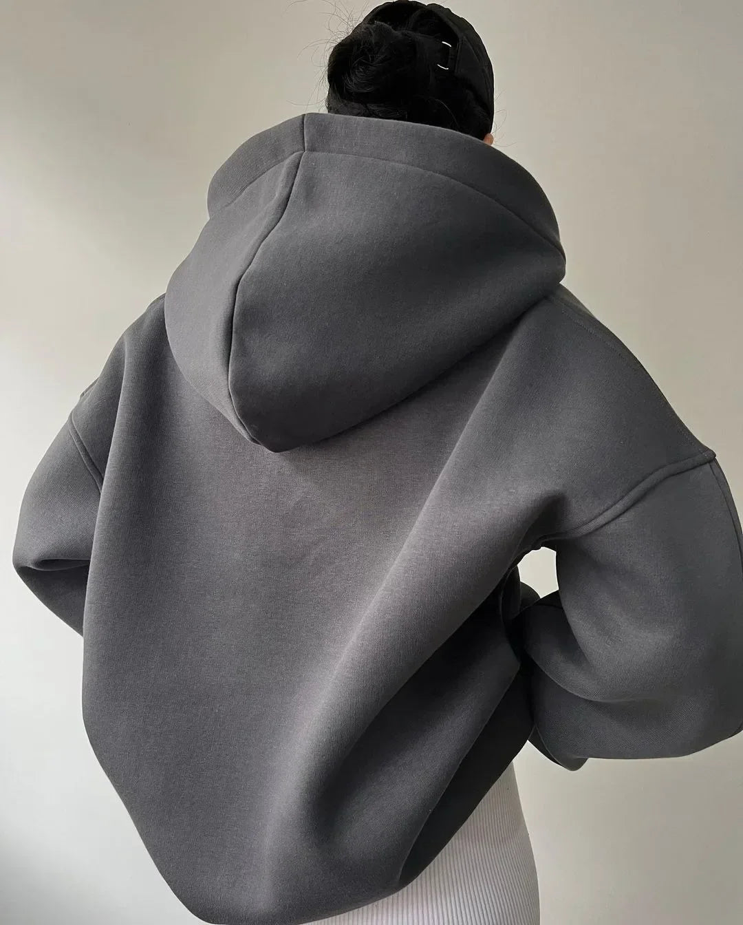 Women's Oversized V-Neck Hoodie Sweatshirt