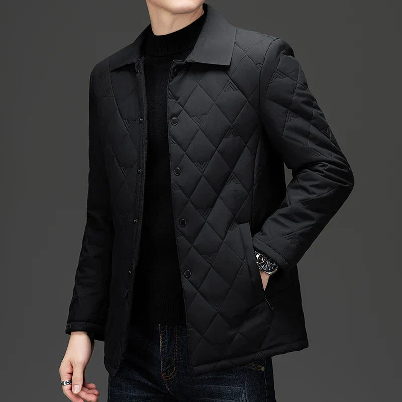 Tomston Men's Quilted Diamond Pattern Jacket