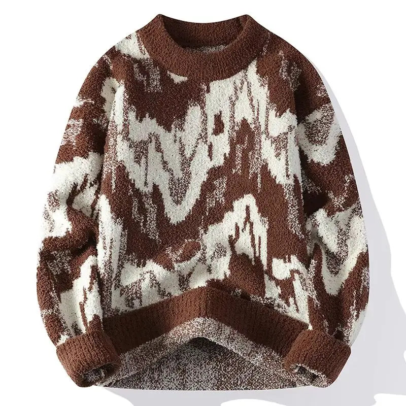 Abstract Textured Knit Sweater