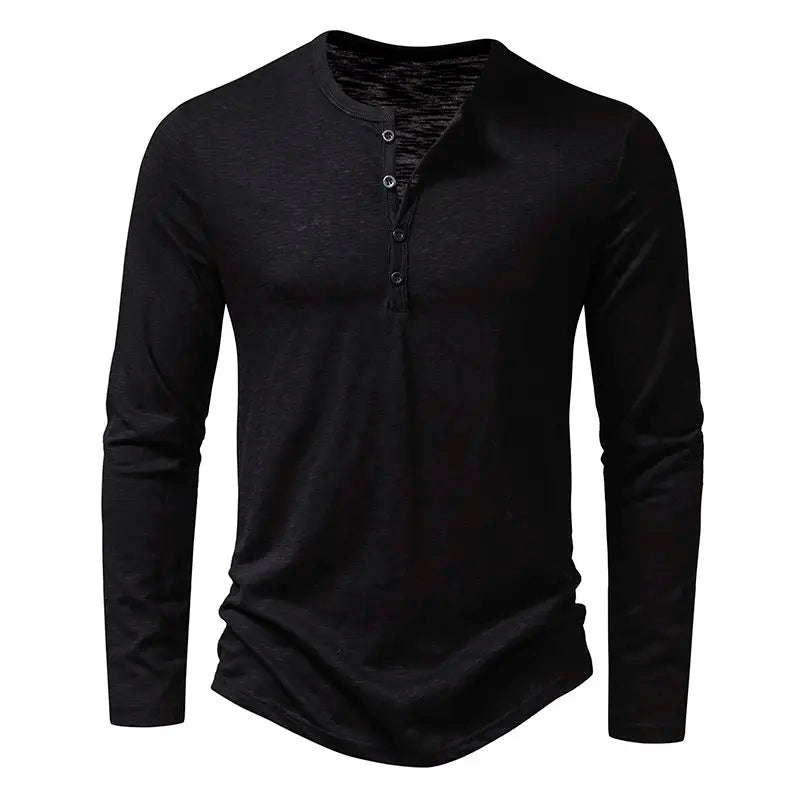 Vivana Women's Long Sleeve Henley Cotton Shirt