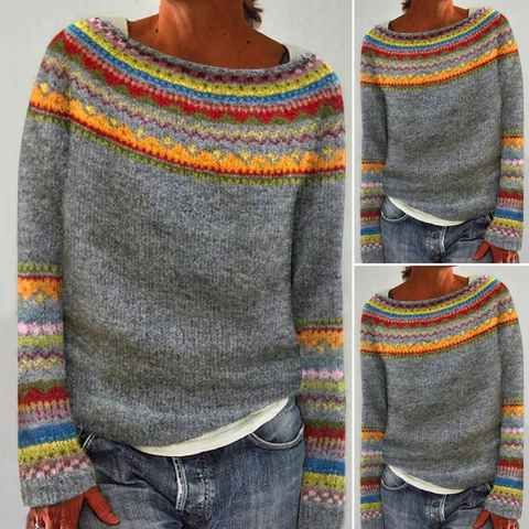 Women’s Retro Wool Sweater – Cozy Vintage Pullover