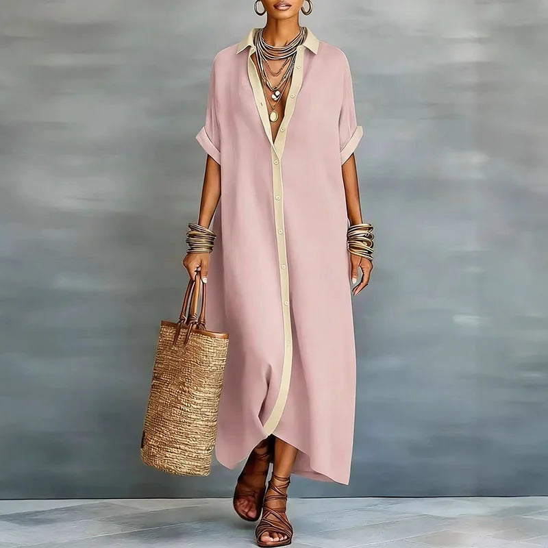 Women's Linen Long Sundress Shirt