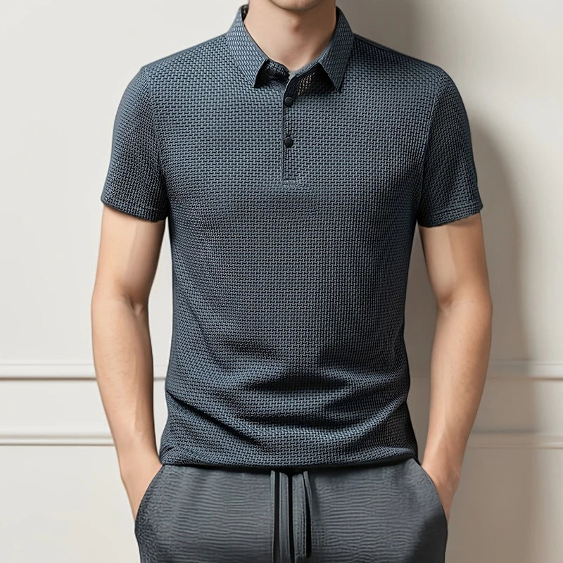 Stanley Men's Polo Shirt Waffle Pattern